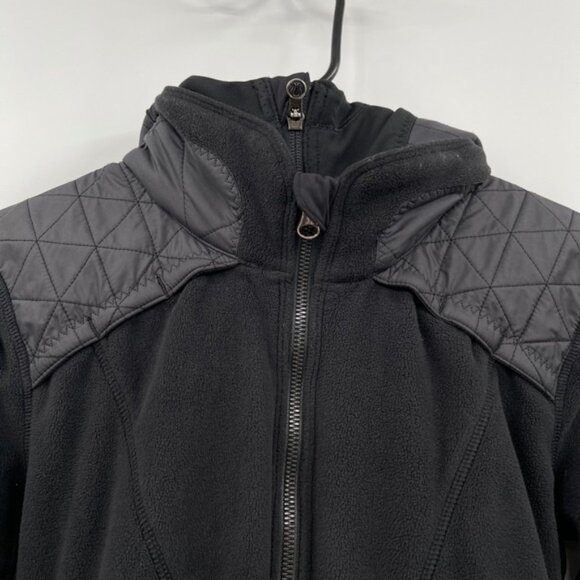 Lululemon Jacket FLEECY KEEN JACKET lll Reflective Winter Hoodie Black Size 8 - Picture 2 of 16